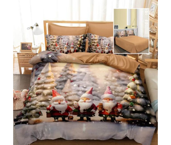 Lenjerie pat finet 3d 6 piese craciun f-xmas60 Lenjerie pat finet 3d 6 piese craciun f-xmas60